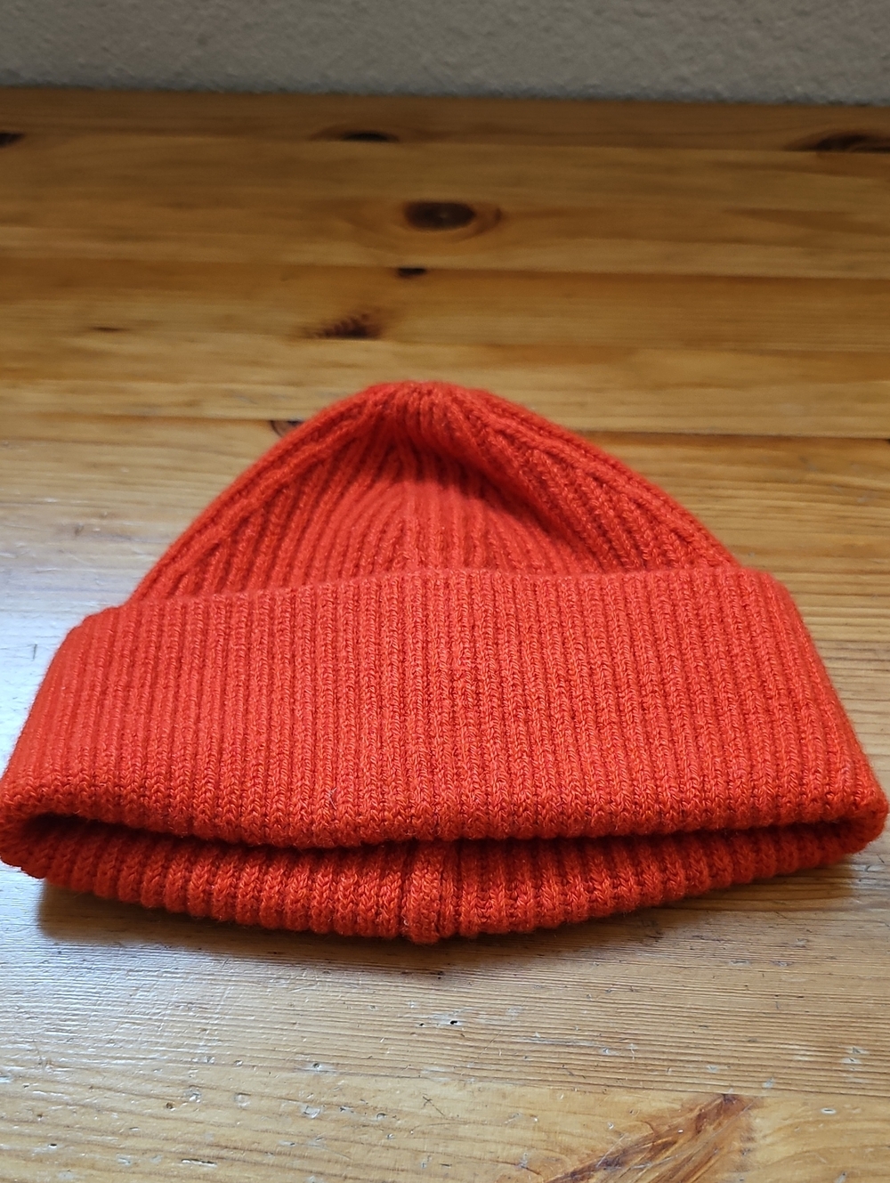Everlane Cashmere Orange Ribbed Knit Beanie